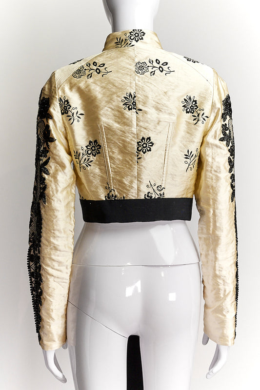 ERDEM CROPPED FLORAL SATIN JACKET US4