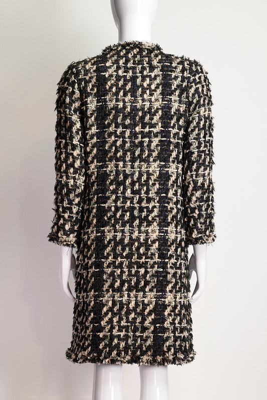 Edward Achour Paris Wool and Lurex Tweed Coat 38