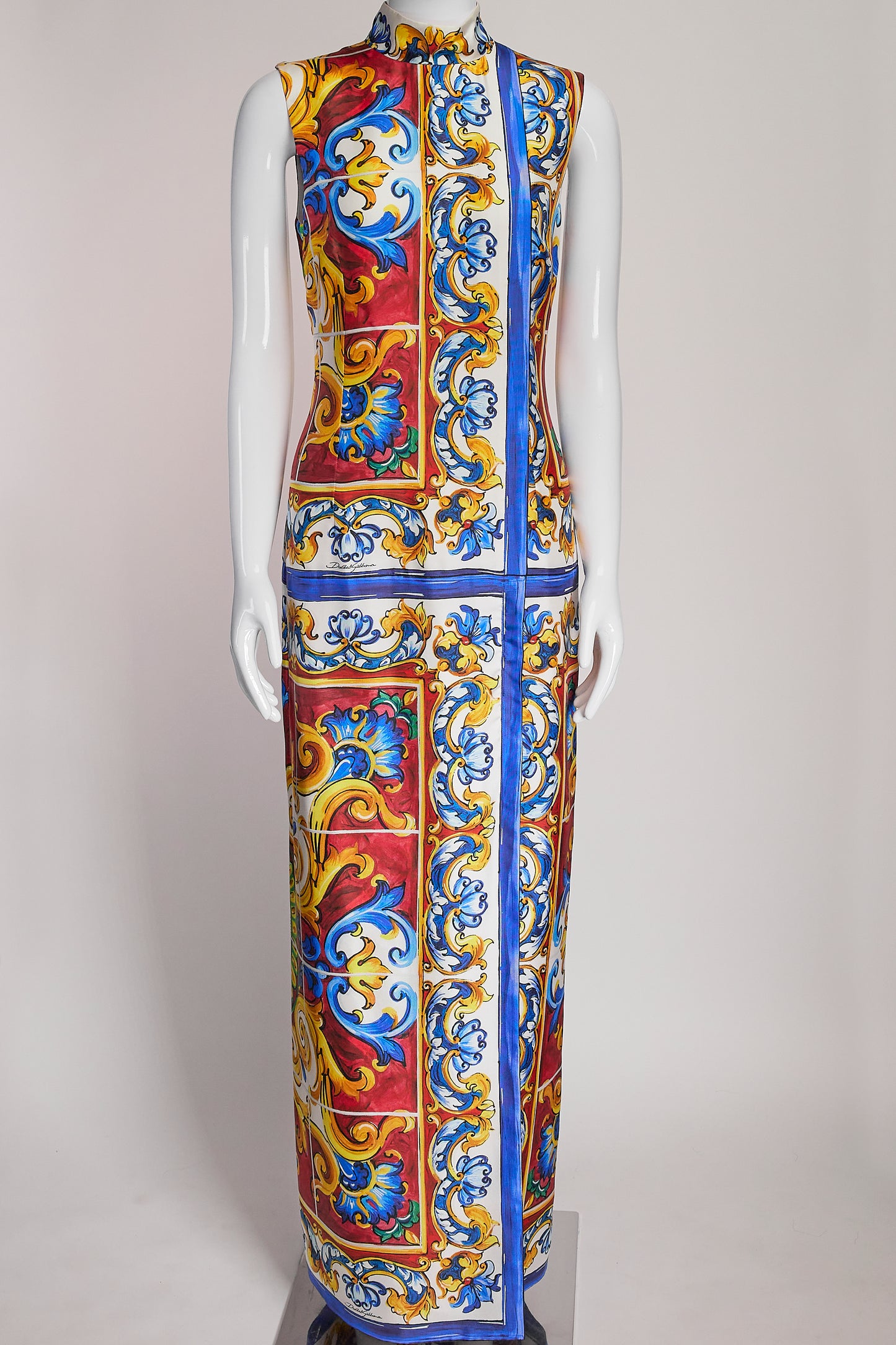 Dolce & Gabbana Long Printed Dress IT40 FR36