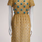 Prada Gold Lace with Turquoise Stone Detail Dress FR42 IT46