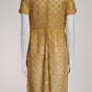 Prada Gold Lace with Turquoise Stone Detail Dress FR42 IT46