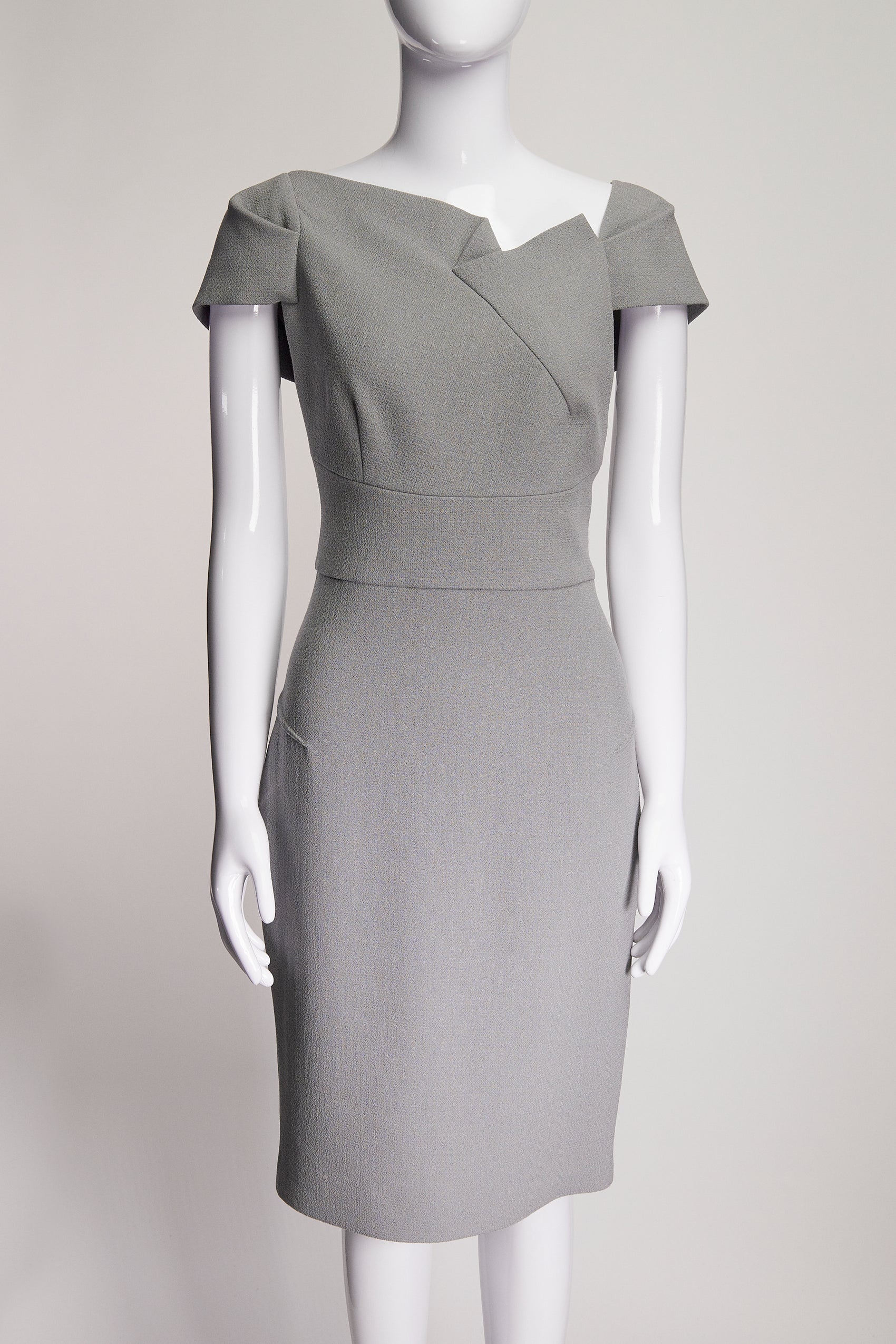 Roland Mouret Grey Off Shoulder Dress US8