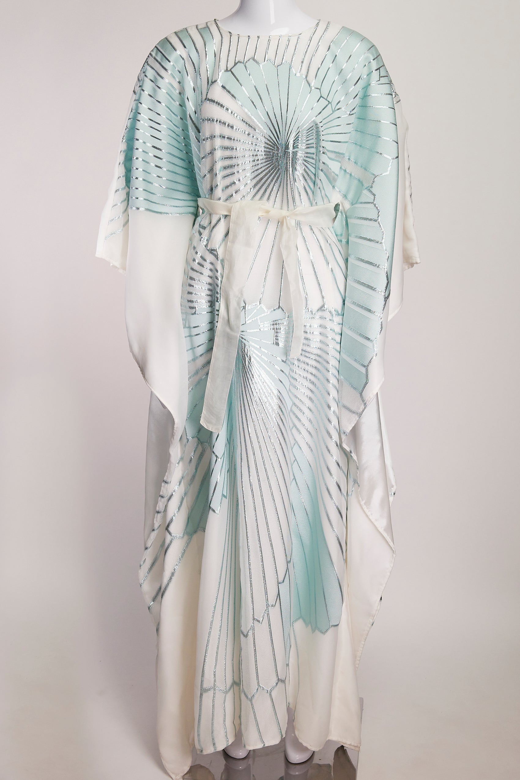 Taller Marmo Turquoise and White Belted Dress M