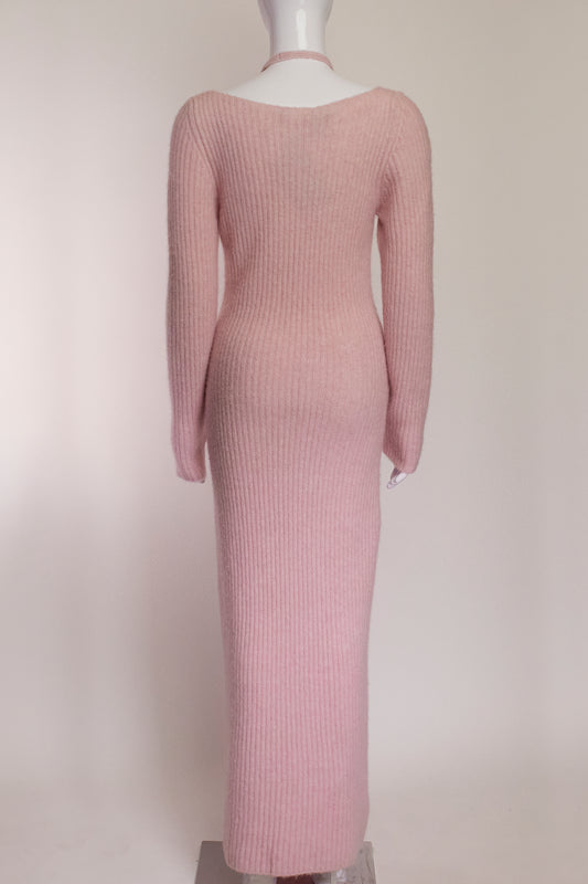 Blumarine Pink Long Cut Out Dress XL