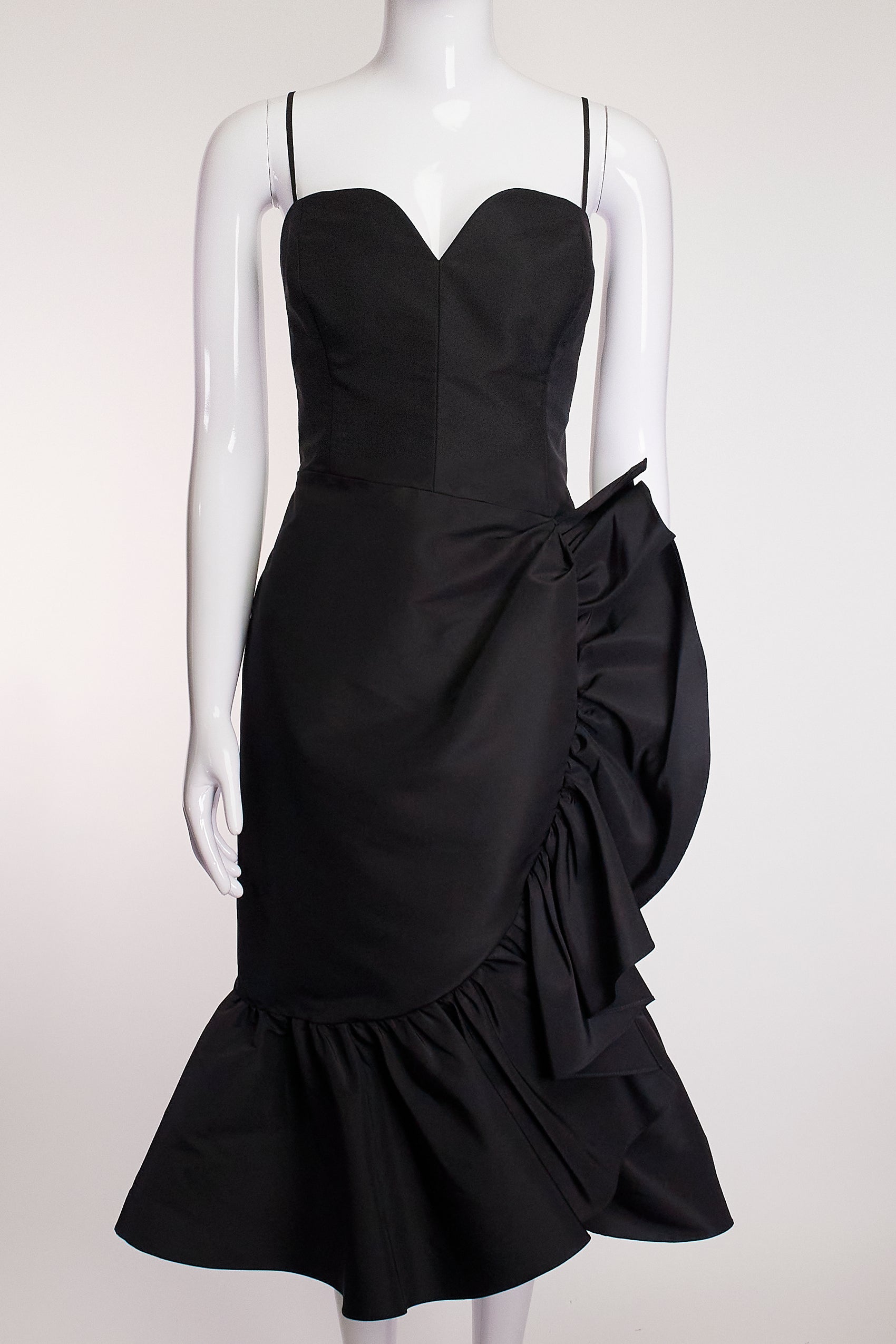 Carolina Herrera Black Two-Toned Ruffle Dress US12