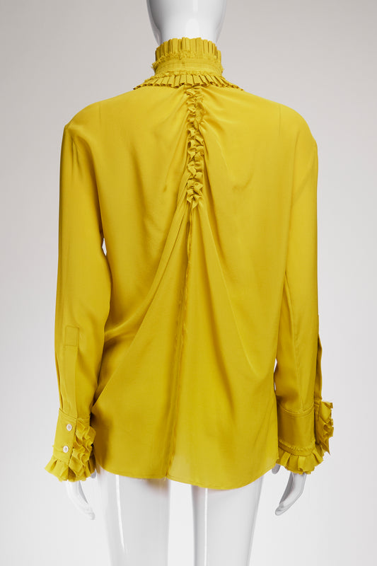 Haider Ackermann Mustard Blouse with Tie FR34 IT38