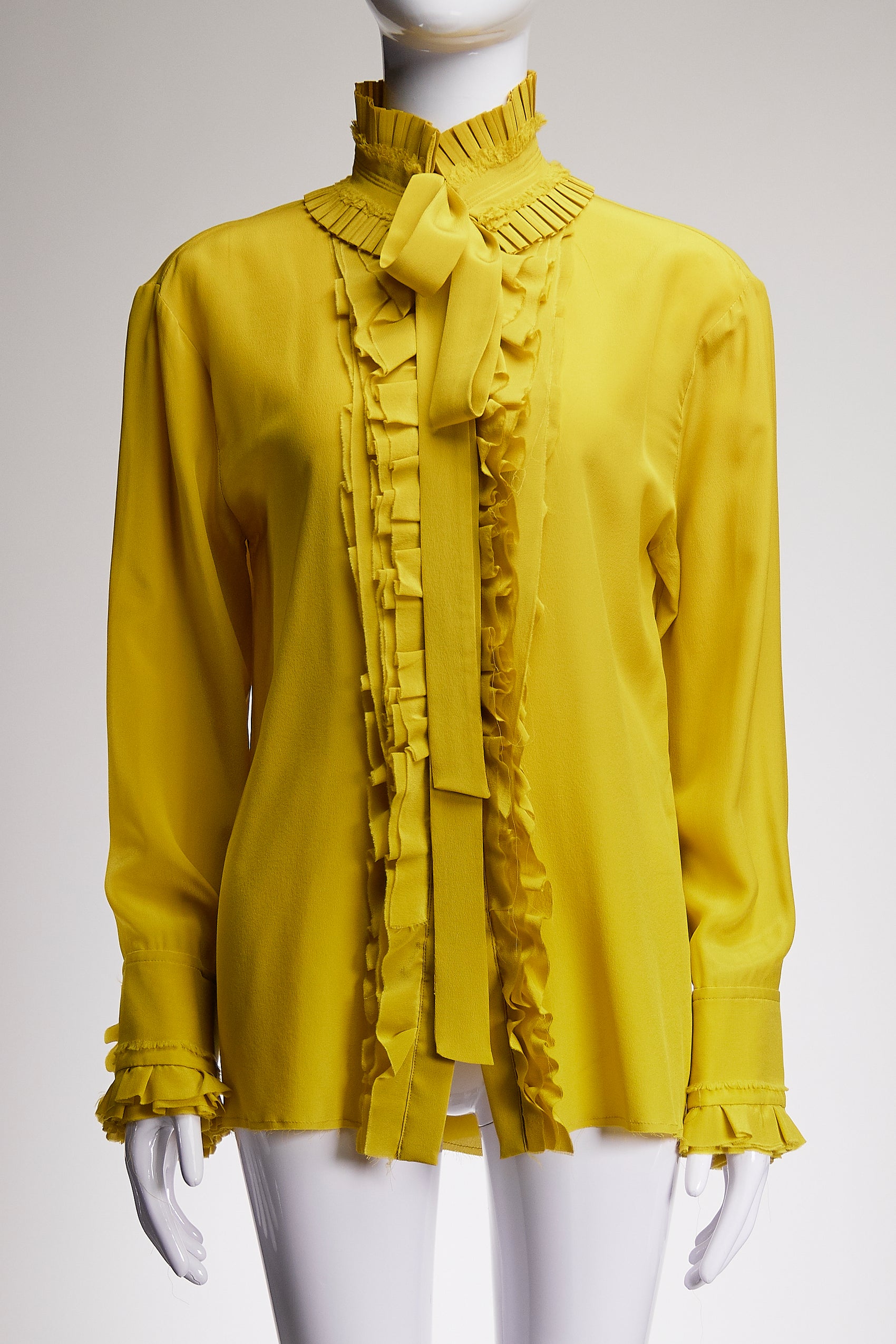 Haider Ackermann Mustard Blouse with Tie FR34 IT38