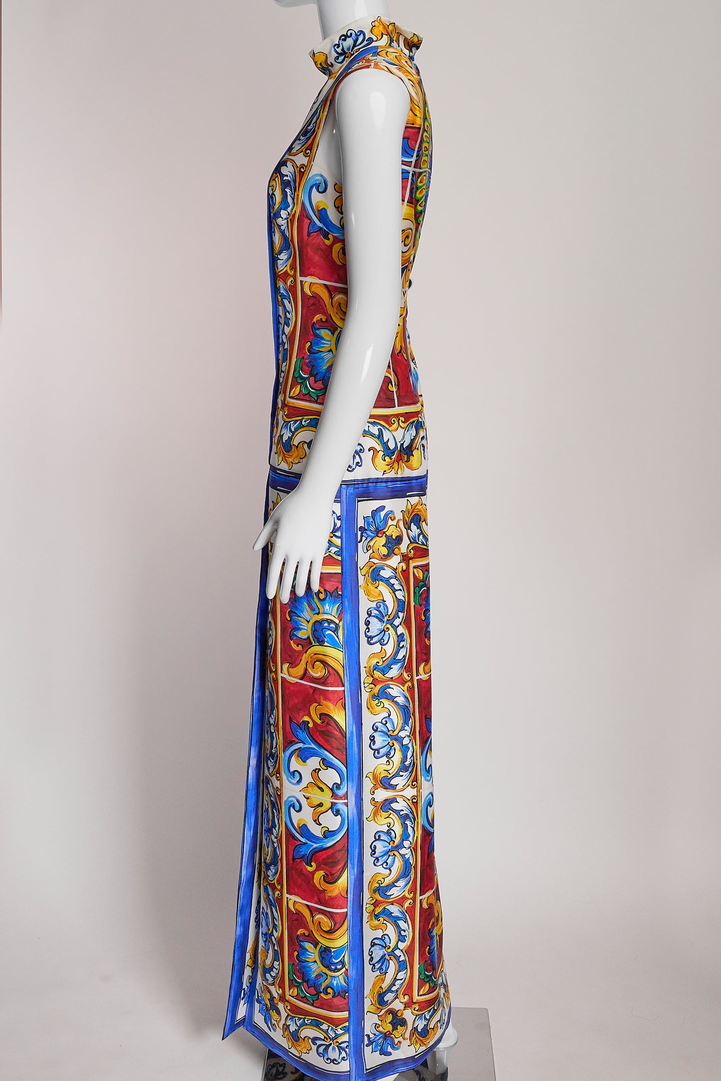 Dolce & Gabbana Long Printed Dress IT40 FR36