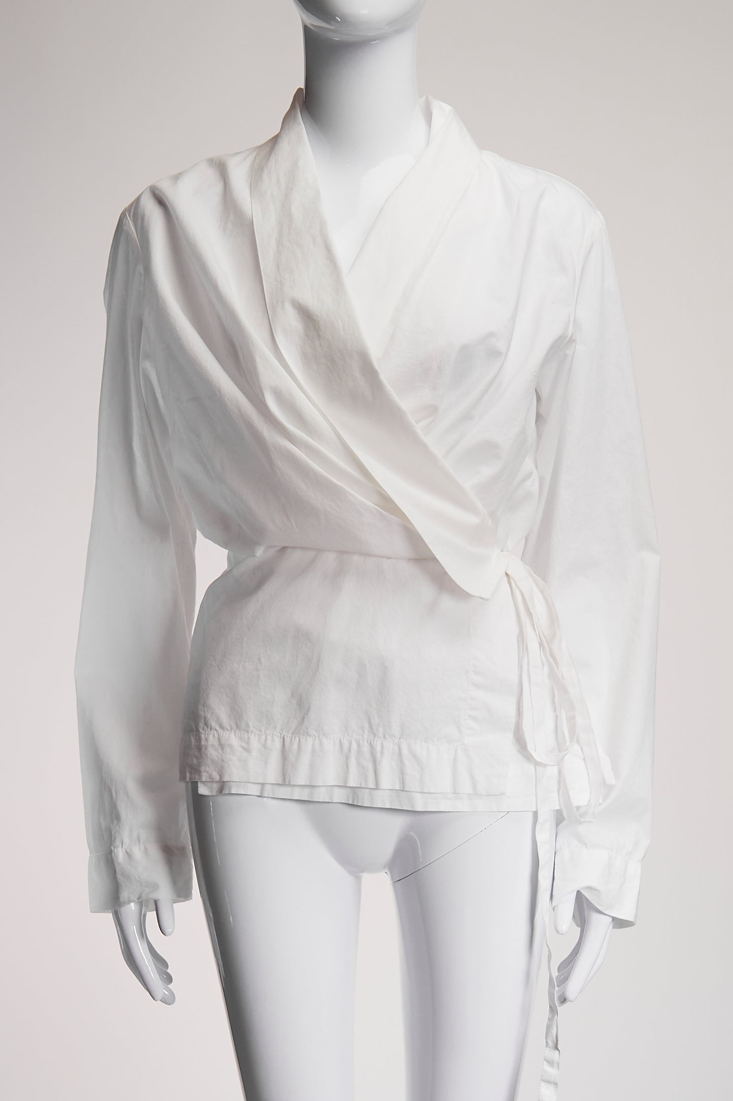 Dries Van Noten White Tie Up Blouse FR36 IT40