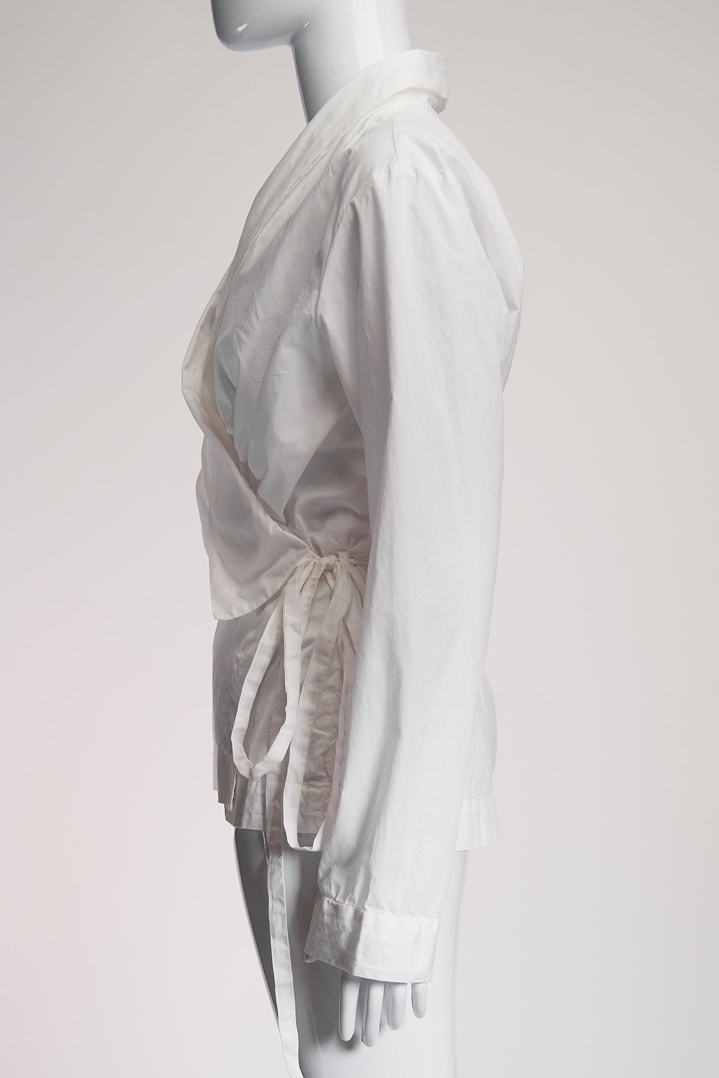 Dries Van Noten White Tie Up Blouse FR36 IT40