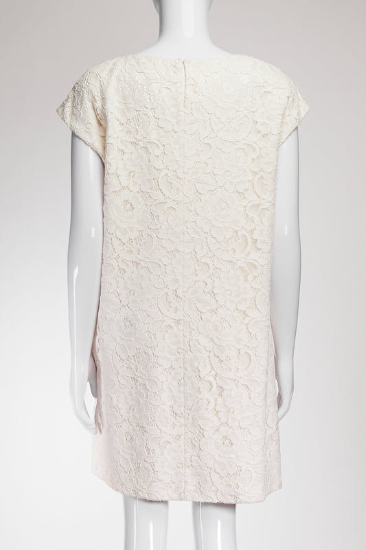 Saint Laurent White Lace Mini Dress FR42 IT46