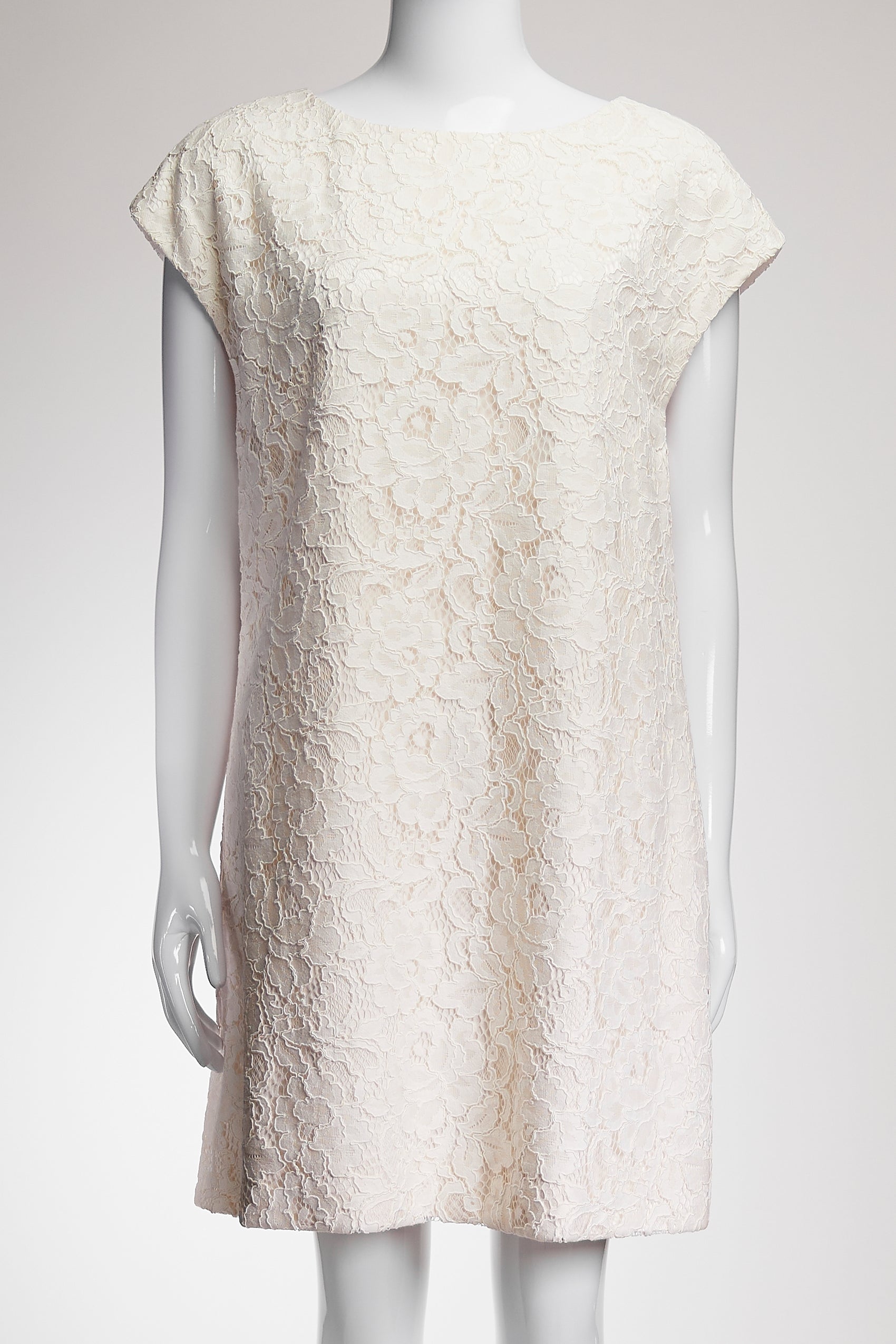 Saint Laurent White Lace Mini Dress FR42 IT46