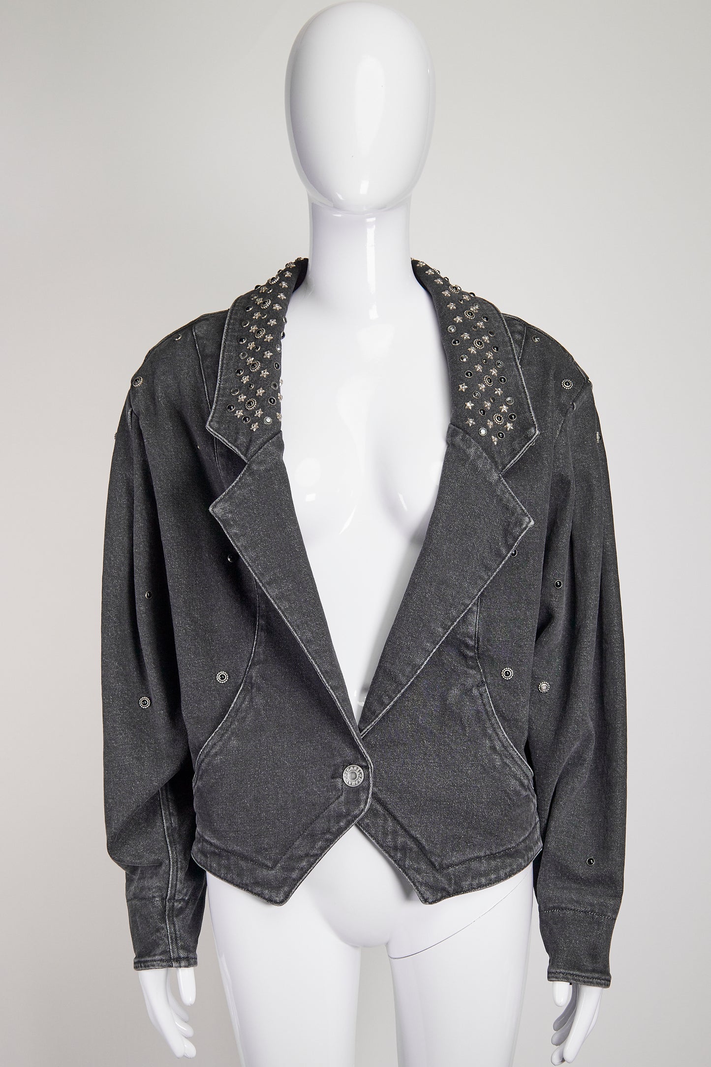 Isabel Marant Denim Jacket with Grommet & Jewel Details FR34 IT38