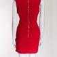 Balmain Red V-Neck Mini Dress FR38 IT42