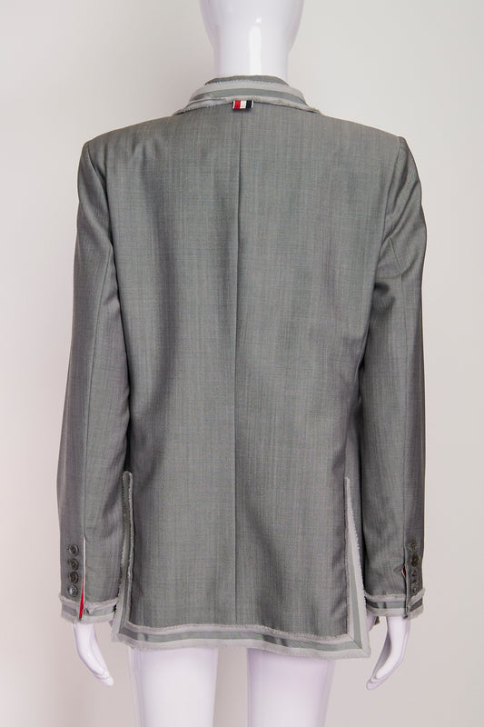 Thom Browne Grey with White Trim Blazer IT44 FR40