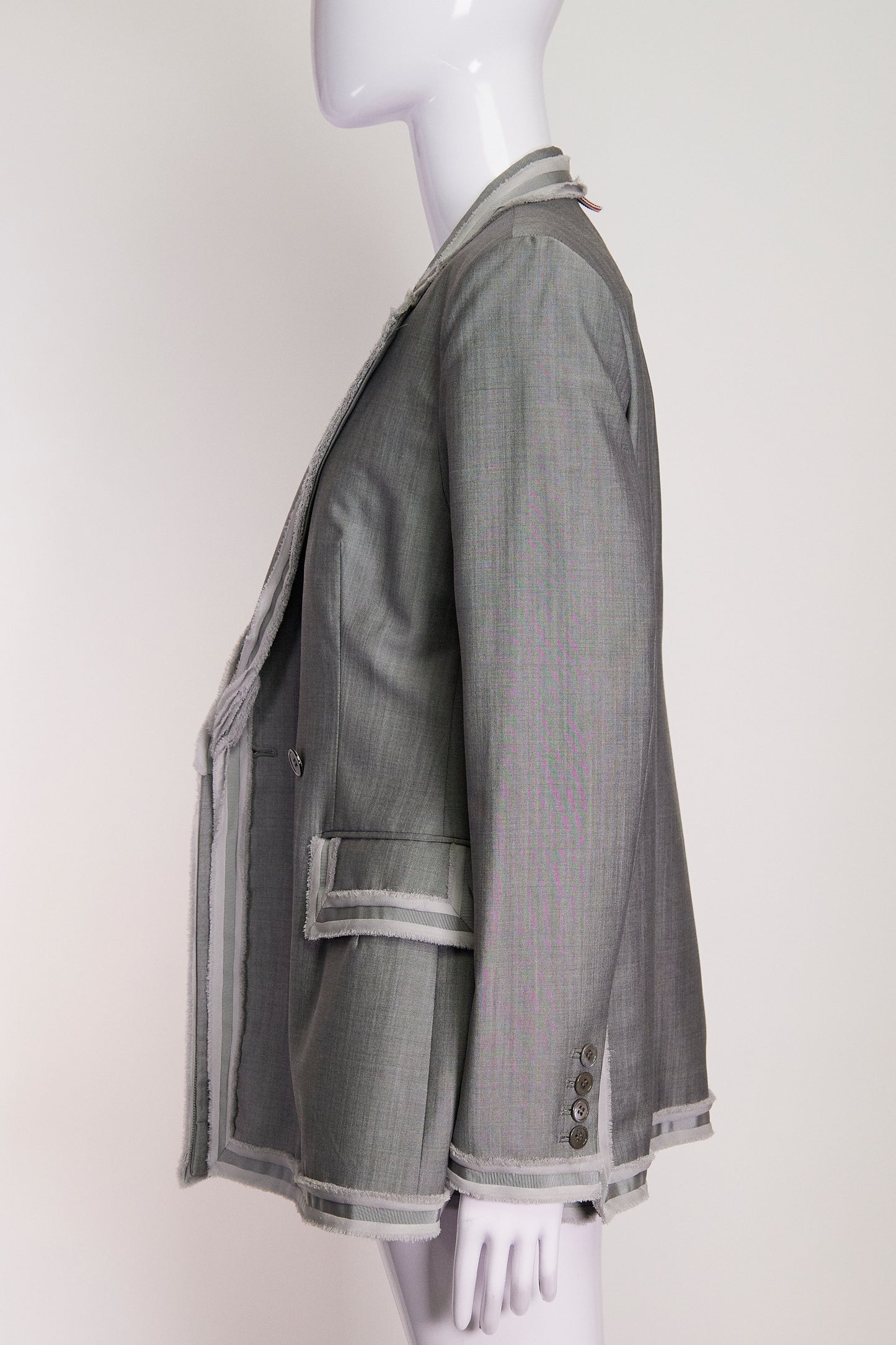 Thom Browne Grey with White Trim Blazer IT44 FR40