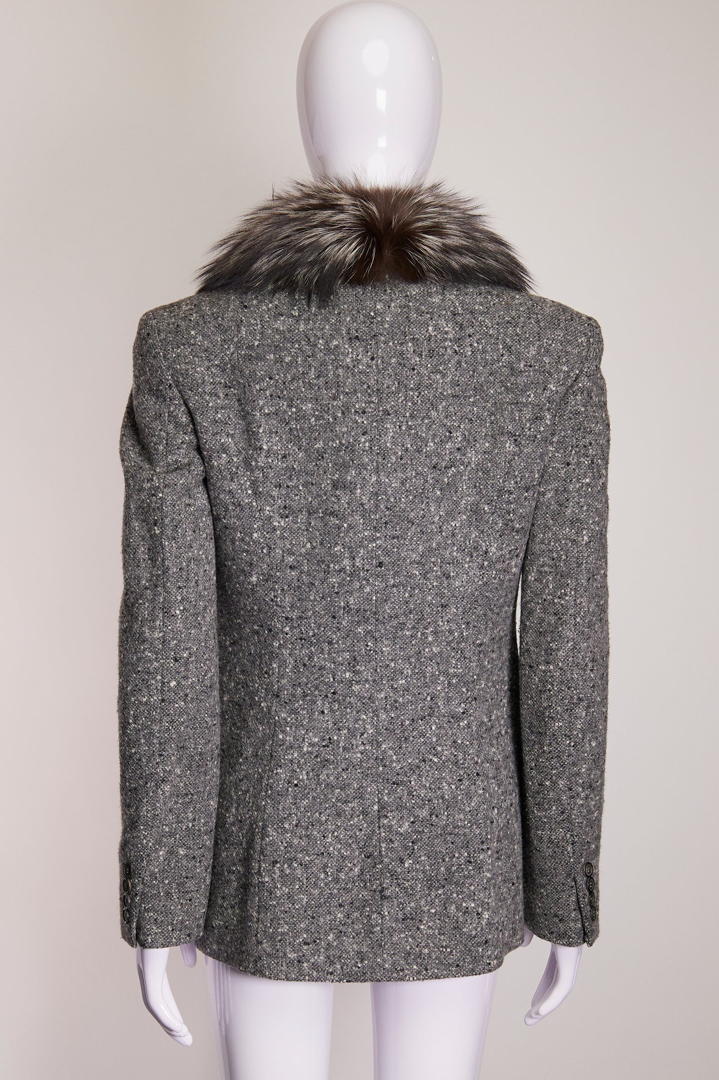 Michael Kors Fur Collared Wool Blazer US4