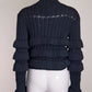 QUIRA Navy Blue Knit Turtleneck L