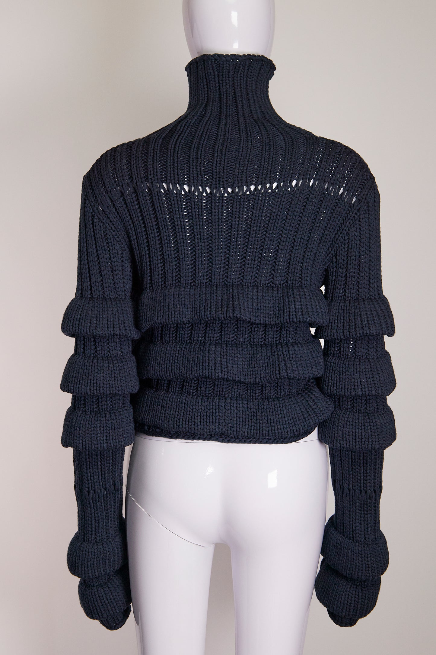 QUIRA Navy Blue Knit Turtleneck L