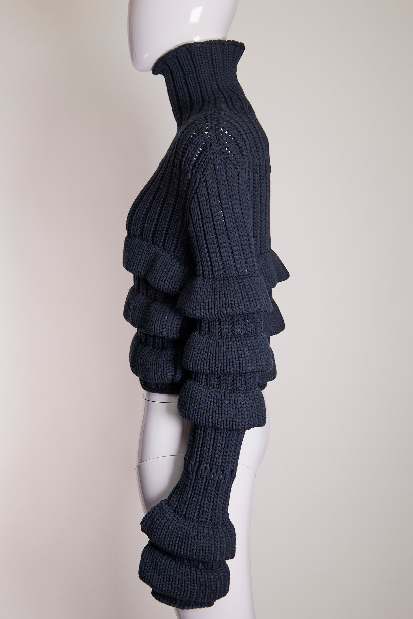 QUIRA Navy Blue Knit Turtleneck L