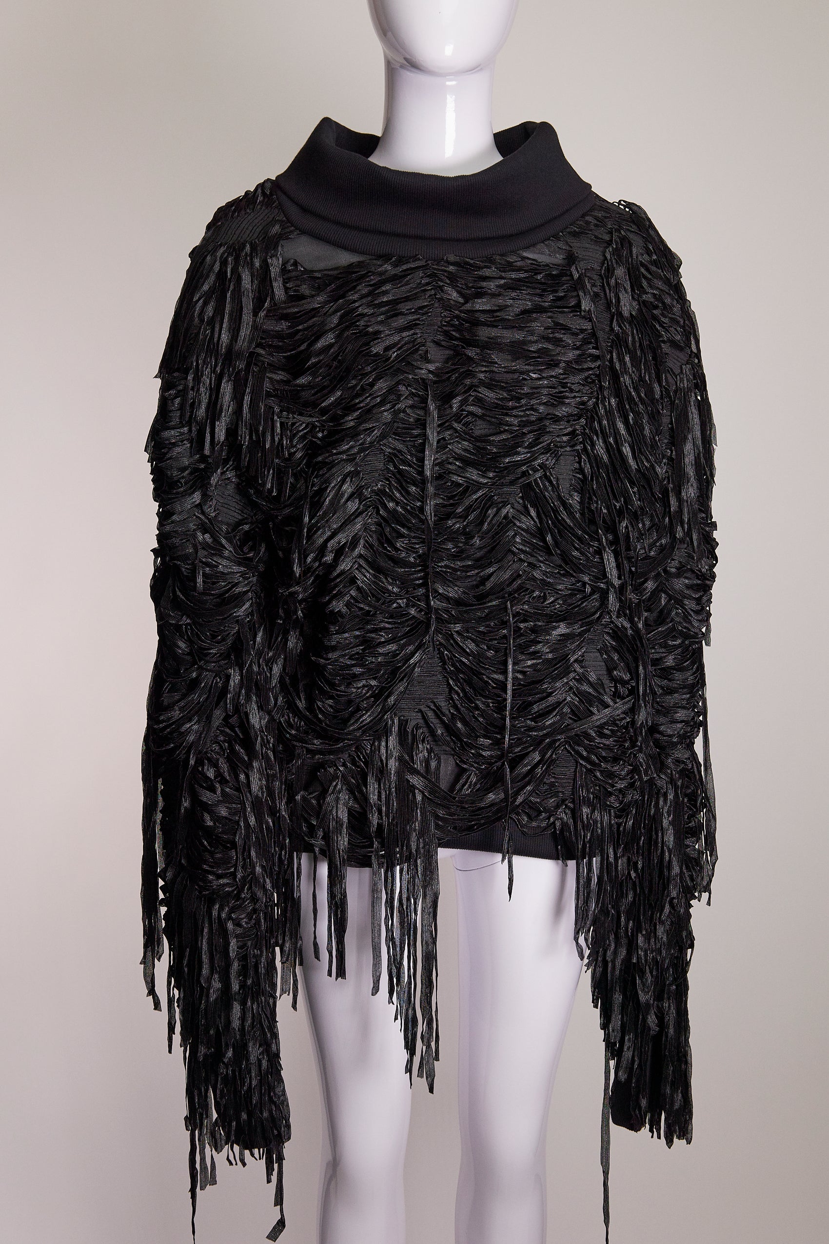 QUIRA Fringe Mock Neck Sweater FR44 IT48