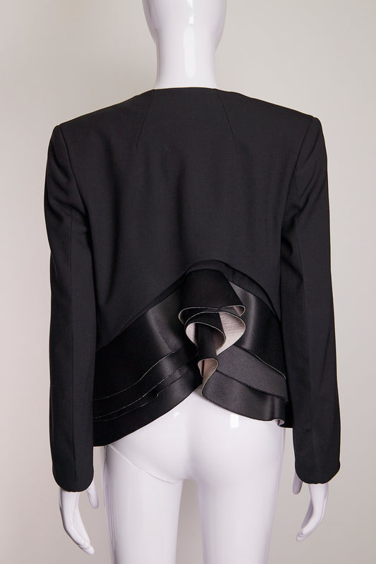 Haider Ackermann Black Collarless Panelled Blazer FR40 IT44