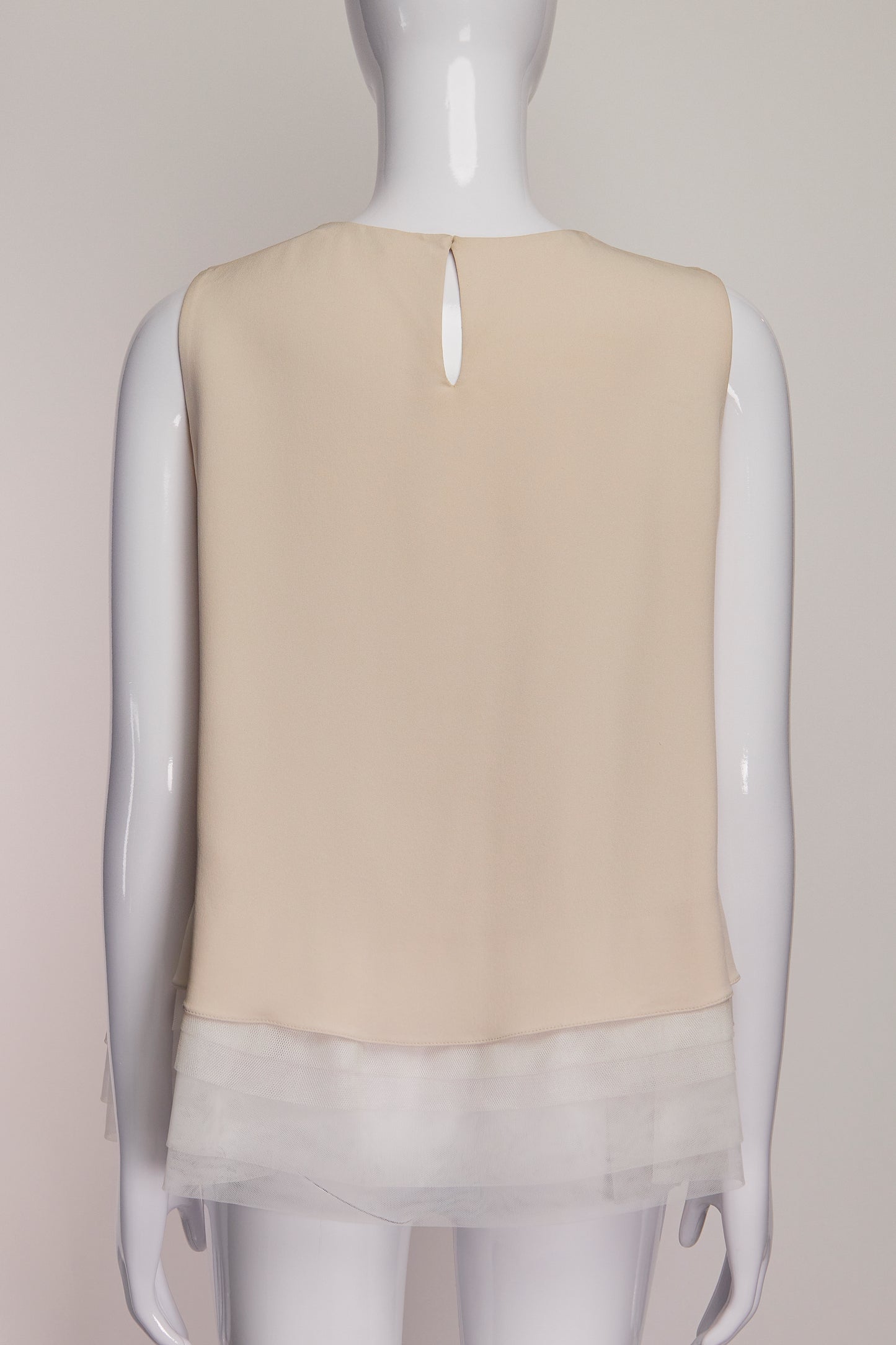 Brunello Cucinelli Beige Silk Top XXL