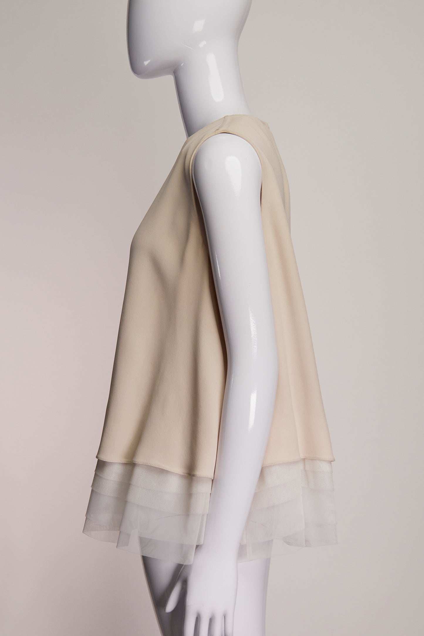 Brunello Cucinelli Beige Silk Top XXL