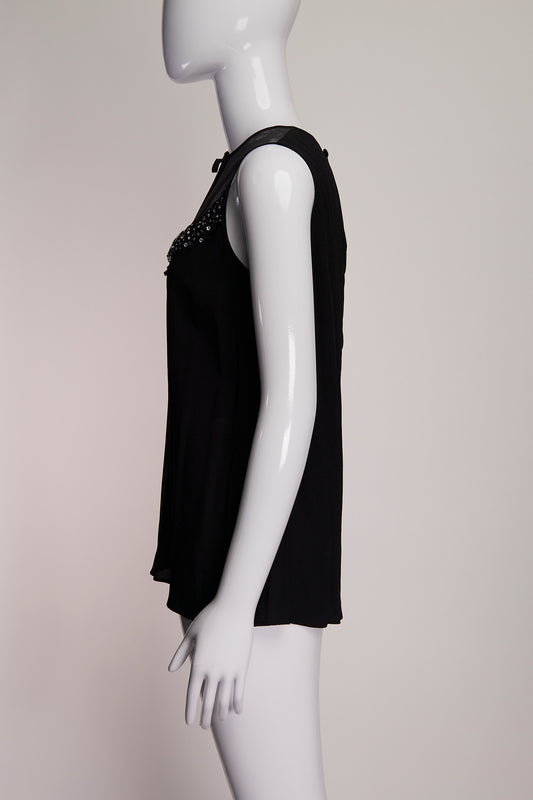 Miu Miu Tank with Sheer Top & Jewel Detail IT40 FR36