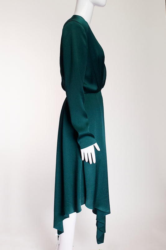 Alexandre Vauthier Emerald Green Deep V Dress FR44 IT48