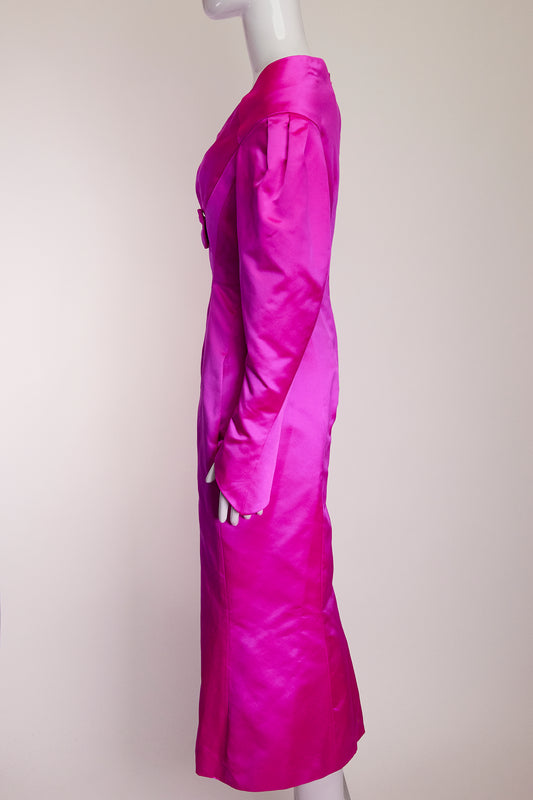 Oliver Theyskens Hot Pink Off Long Dress IT40 FR36