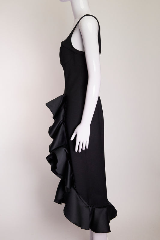 Carolina Herrera Busiter Midi Column Dress with Slit & Frill US10