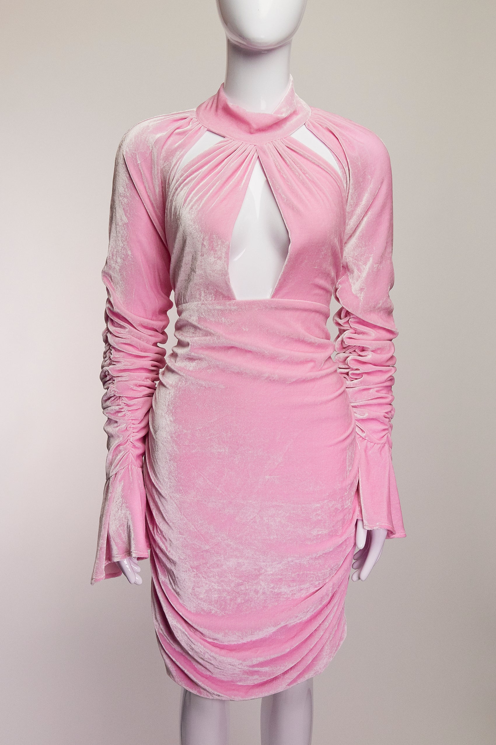 Blumarine Pink Chiffon Cutout Dress 44