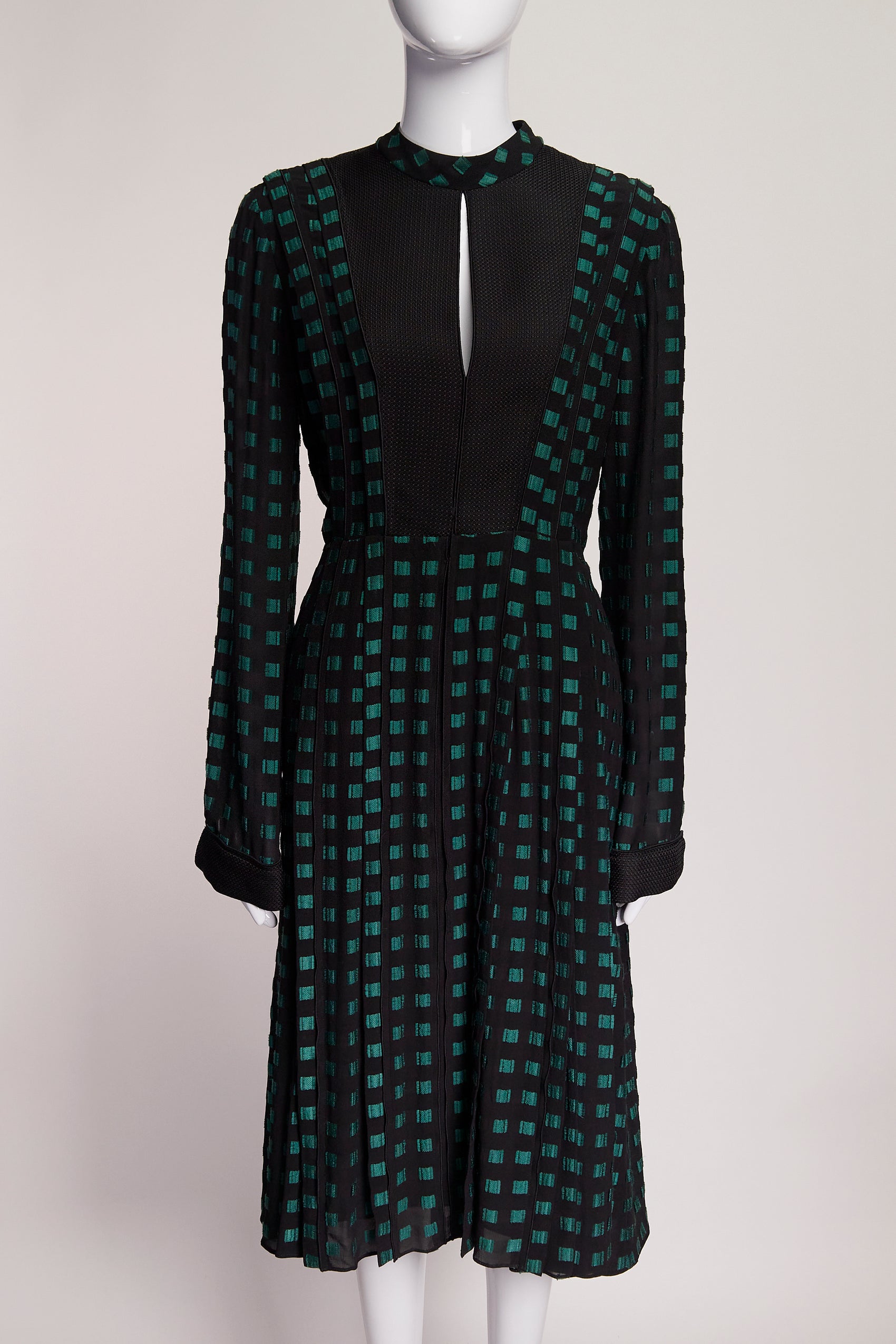 Proenza Schouler Green & Black Checkered Dress US8