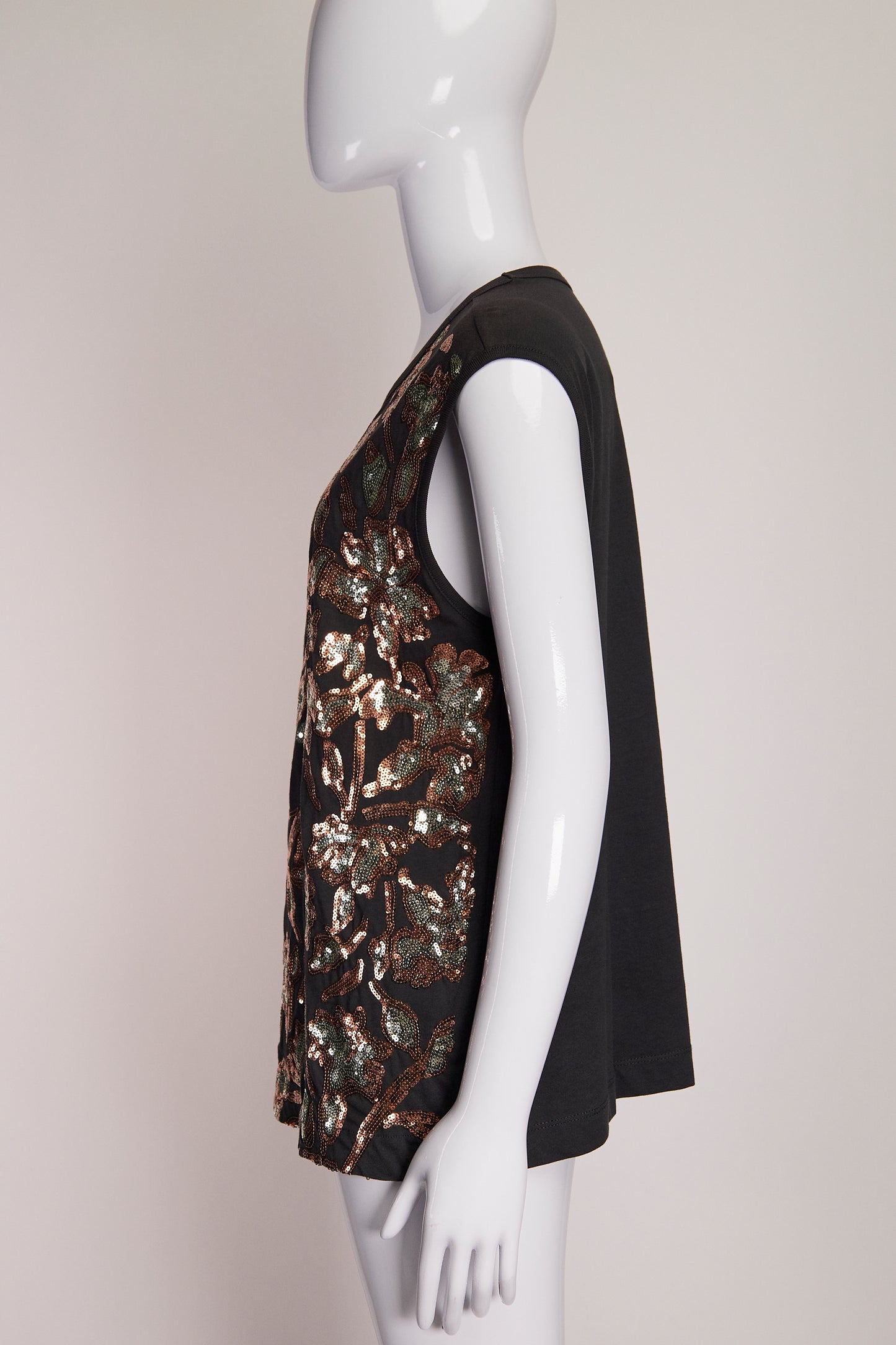 Dries Van Noten Sequin Leaf Patterned Tank M