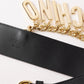 Moschino Logo Black Belt with Gold Hardware