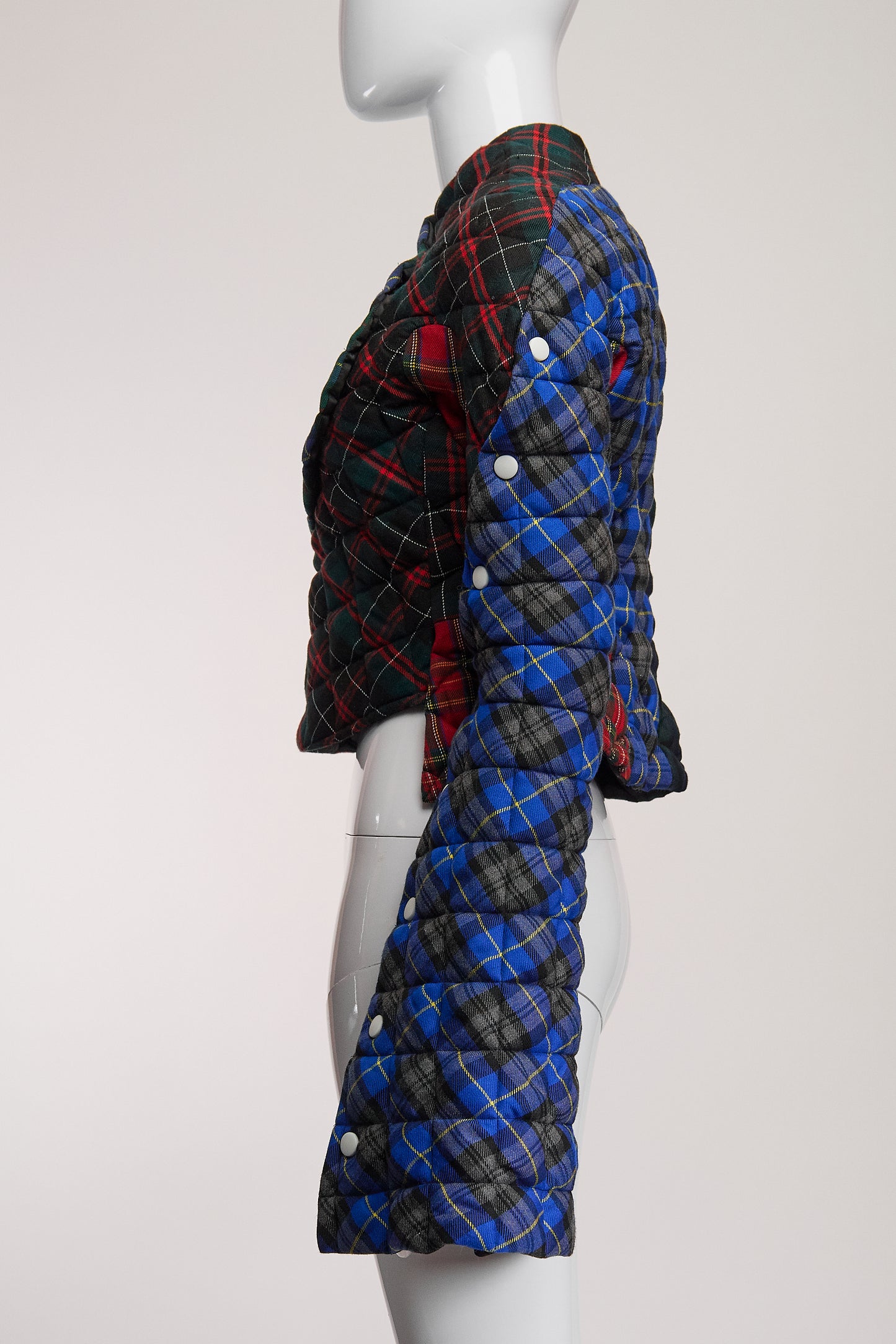 A.W.A.K.E Mode Multi Colored Checkered Top with Snap Button Sleeves