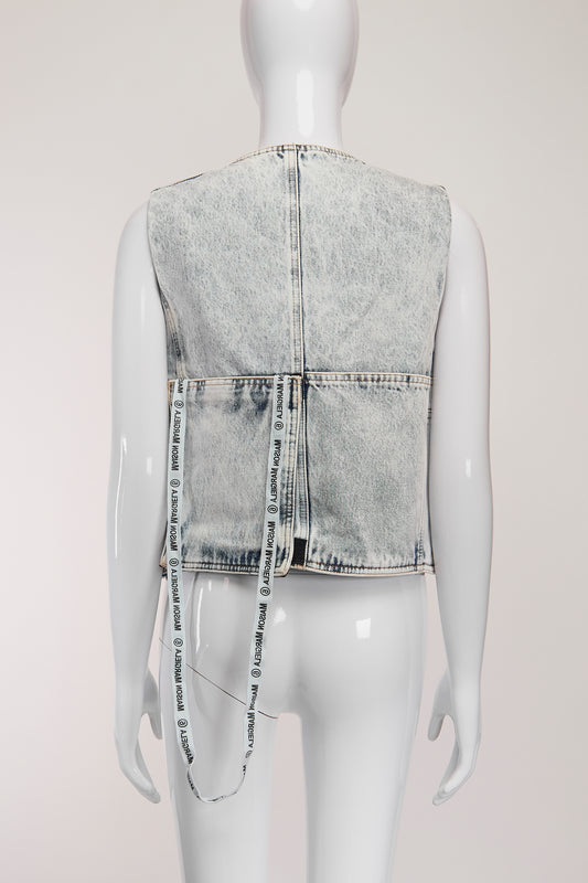 MM6 Maison Margiela Acid Wash Denim Vest FR36 IT40