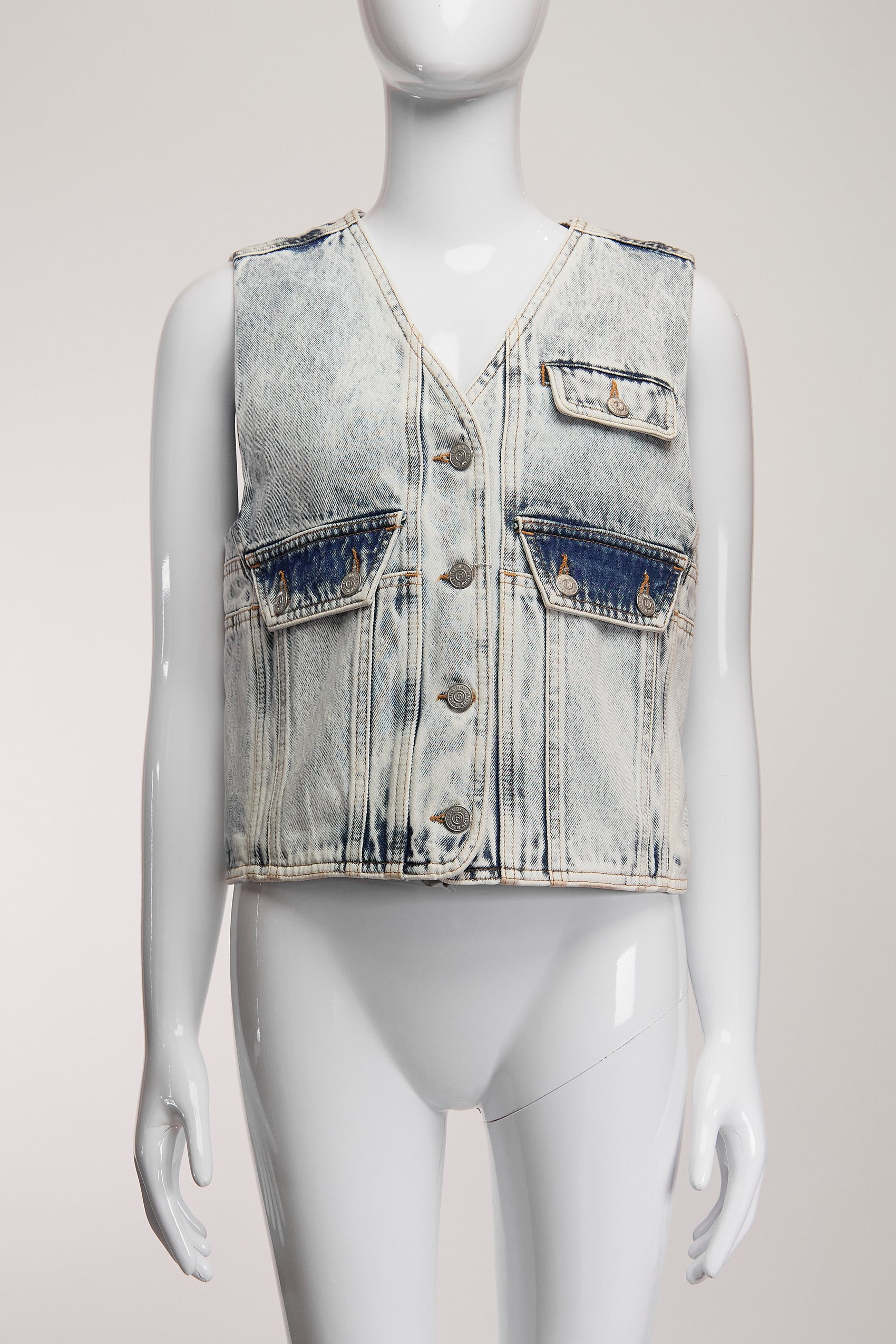 MM6 Maison Margiela Acid Wash Denim Vest FR36 IT40