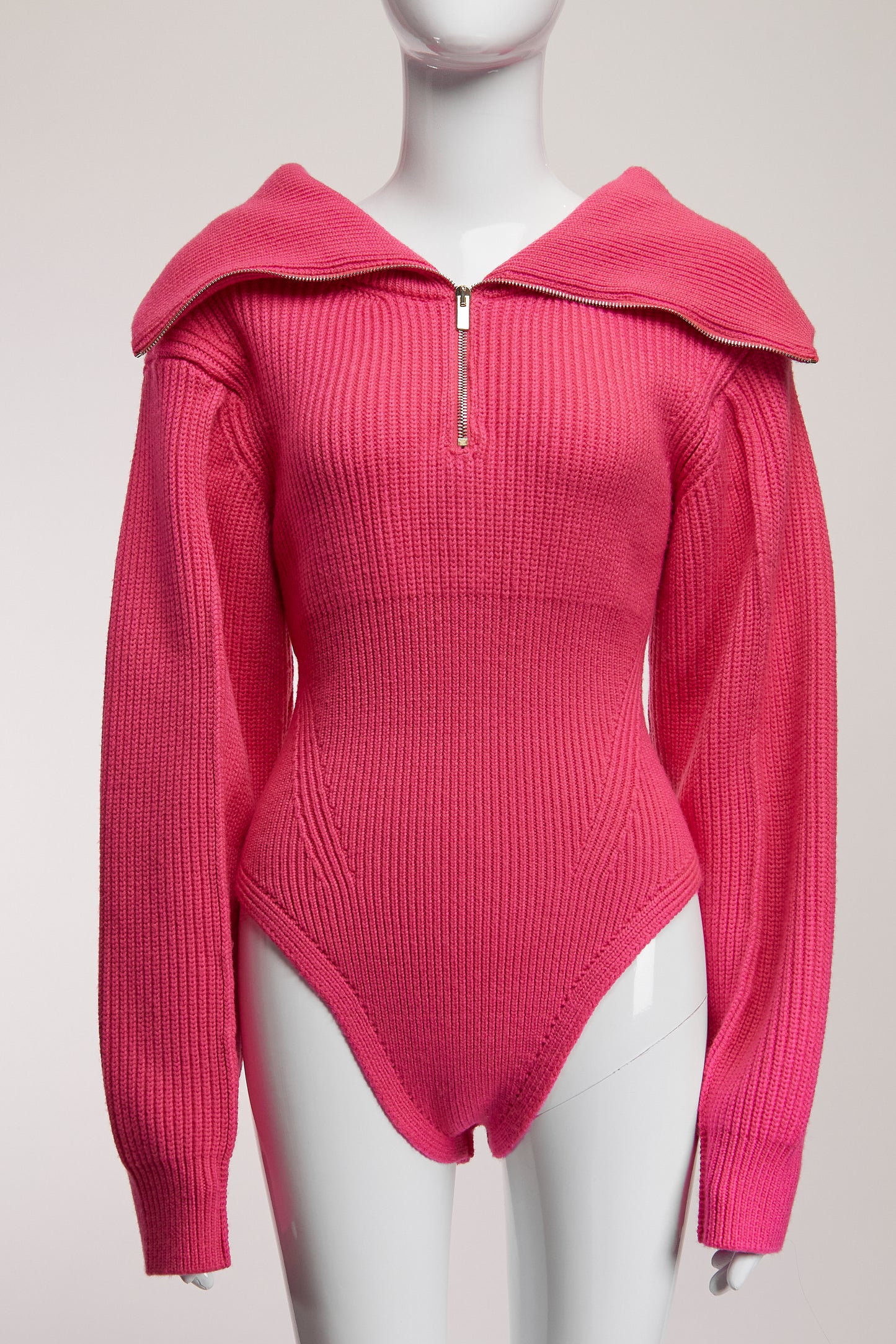 Jacquemus Wool Bodysuit in Hot Pink FR40 IT44