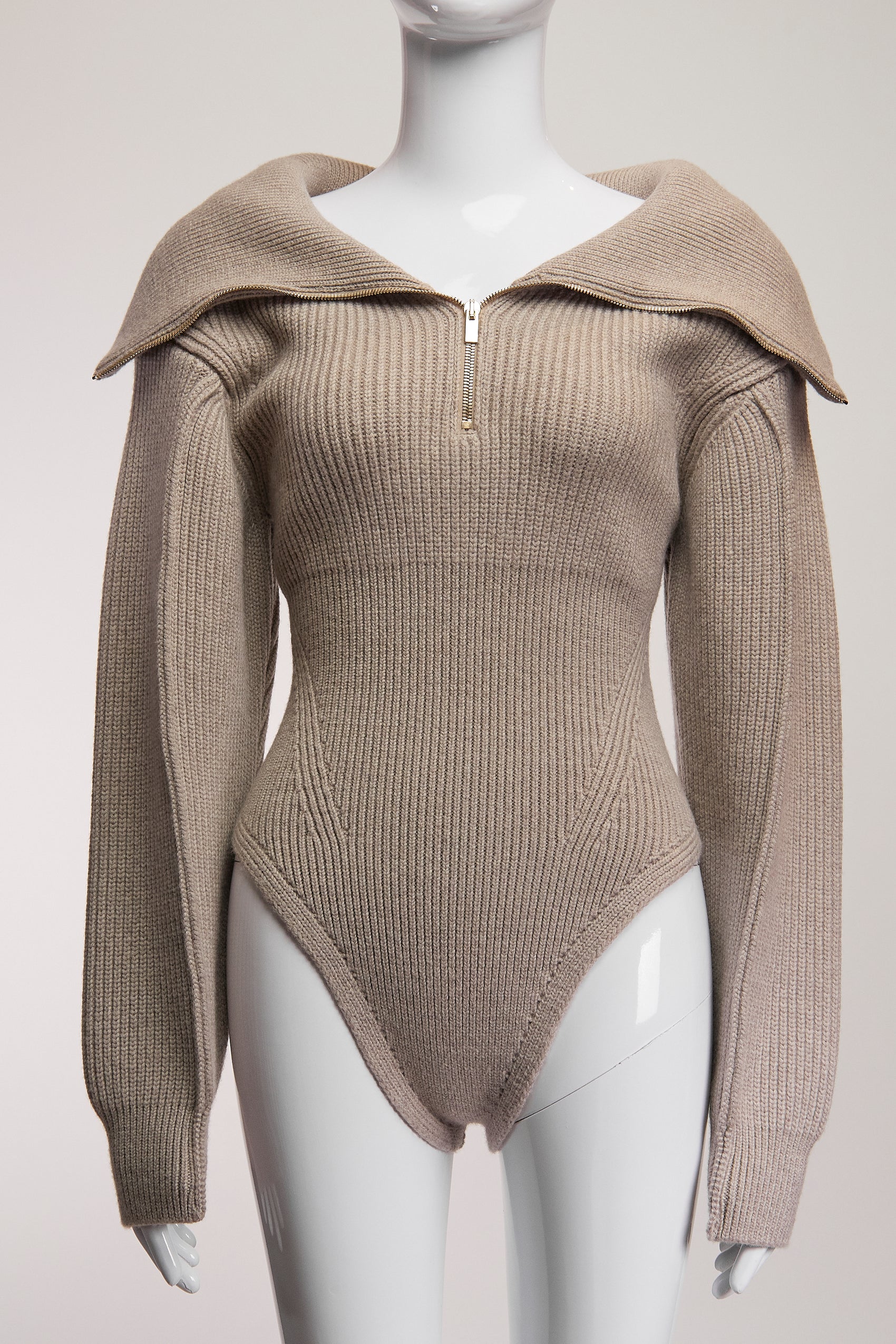 Jacquemus Wool Bodysuit in Beige FR40 IT44