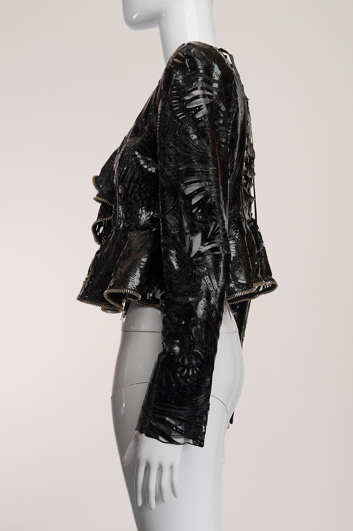 Alexander McQueen Laser Cut Crop Jacket FR40 IT44