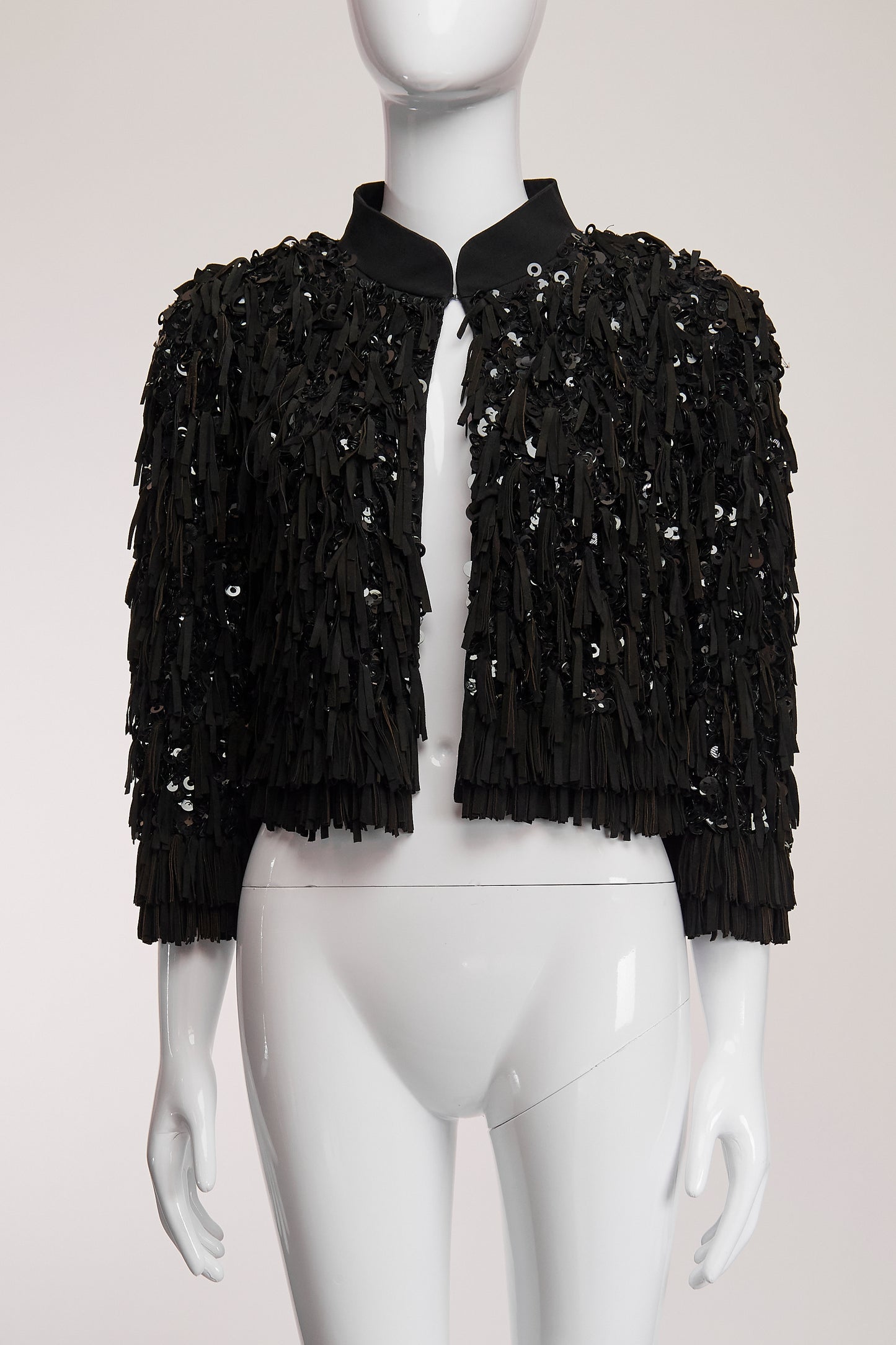 Emilio Pucci Sequin Fringe Crop Jacket US6