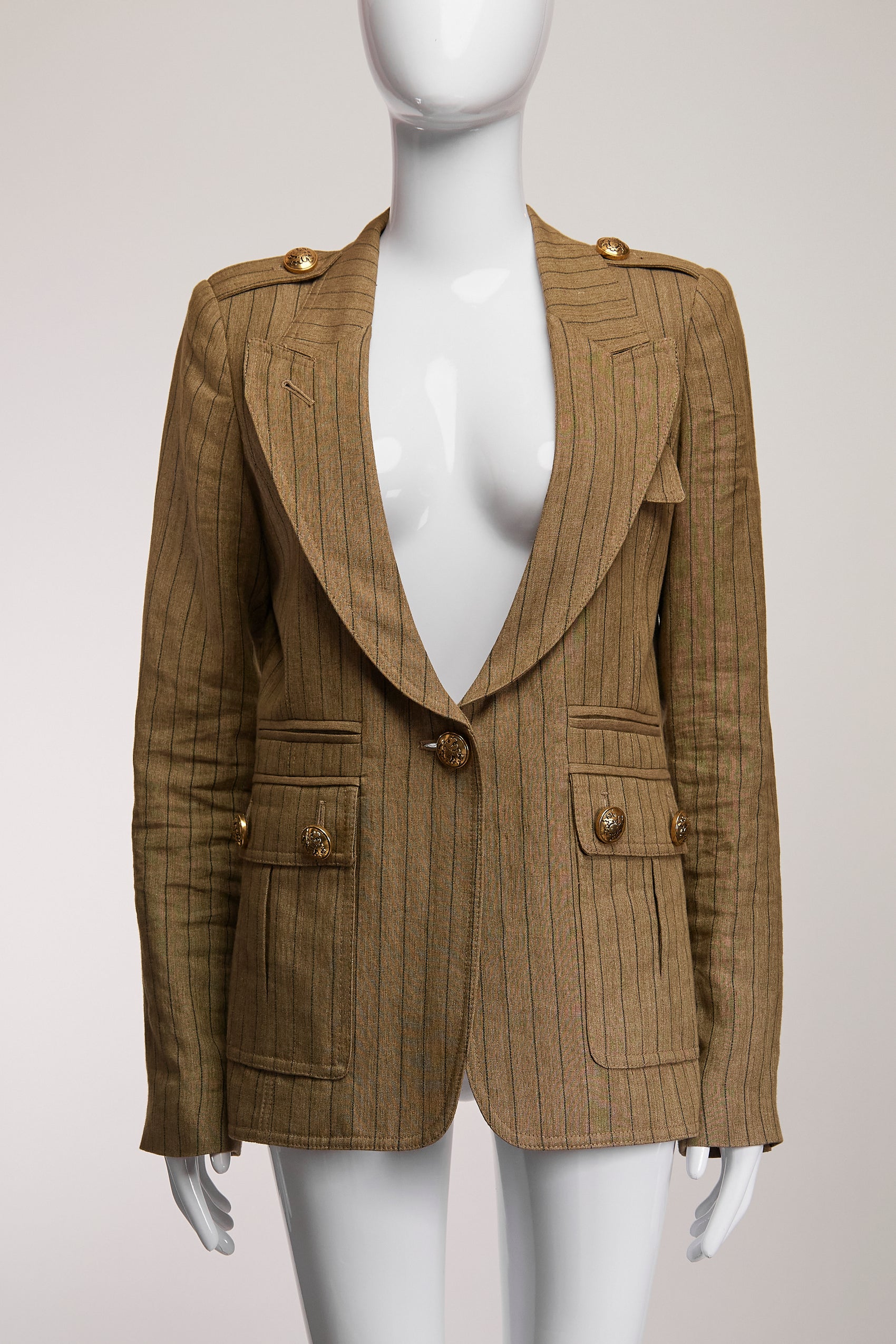 Smythe Pinstripe Brown Blazer US8