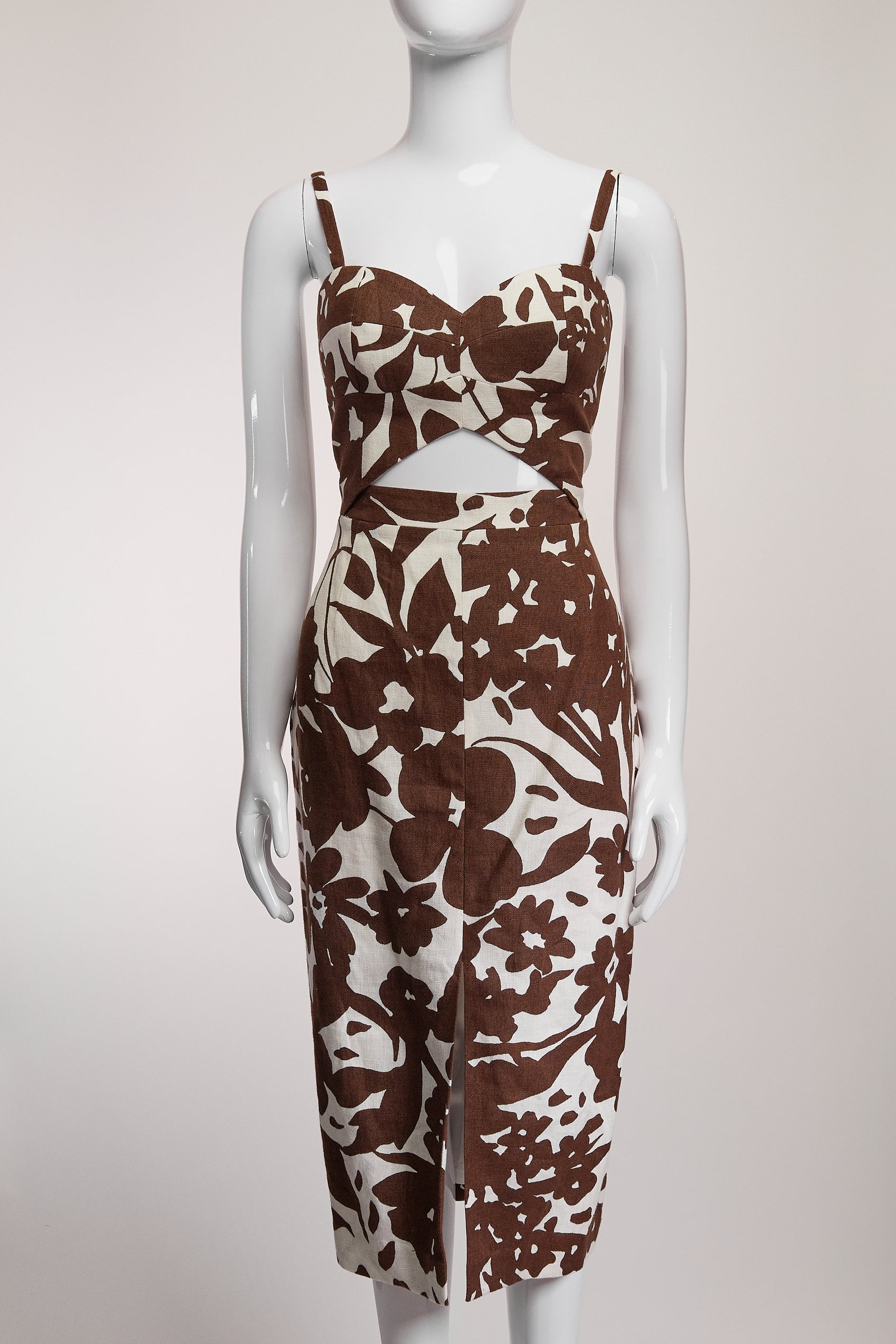 Michael Kors Collection Floral Linen Runway Dress US4