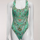 Emilio Pucci Teal Patterned One Piece US8