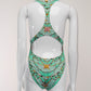 Emilio Pucci Teal Patterned One Piece US8