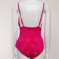 Giambattista Valli Hot Pink Floral One Piece Swimsuit IT40 FR36