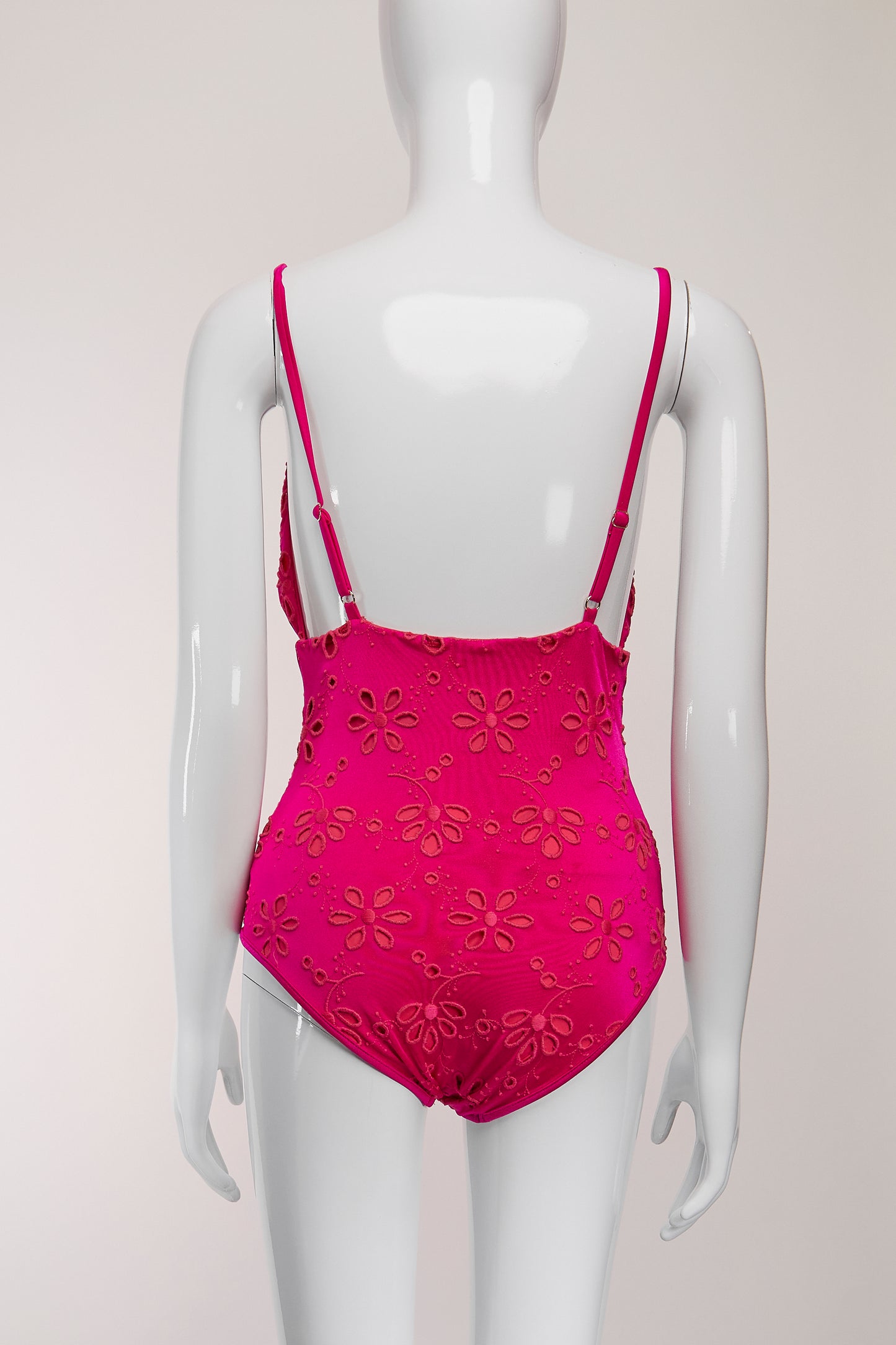 Giambattista Valli Hot Pink Floral One Piece Swimsuit IT40 FR36