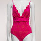 Giambattista Valli Hot Pink Floral One Piece Swimsuit IT40 FR36